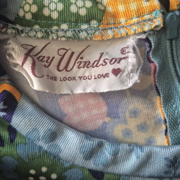 1960's vintage top and skirt set floral and psychedelic patchwork inspired sz M - Picture 4 of 4